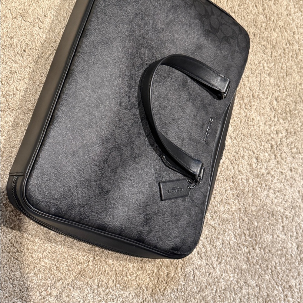 Coach Black Leather Laptop Bag